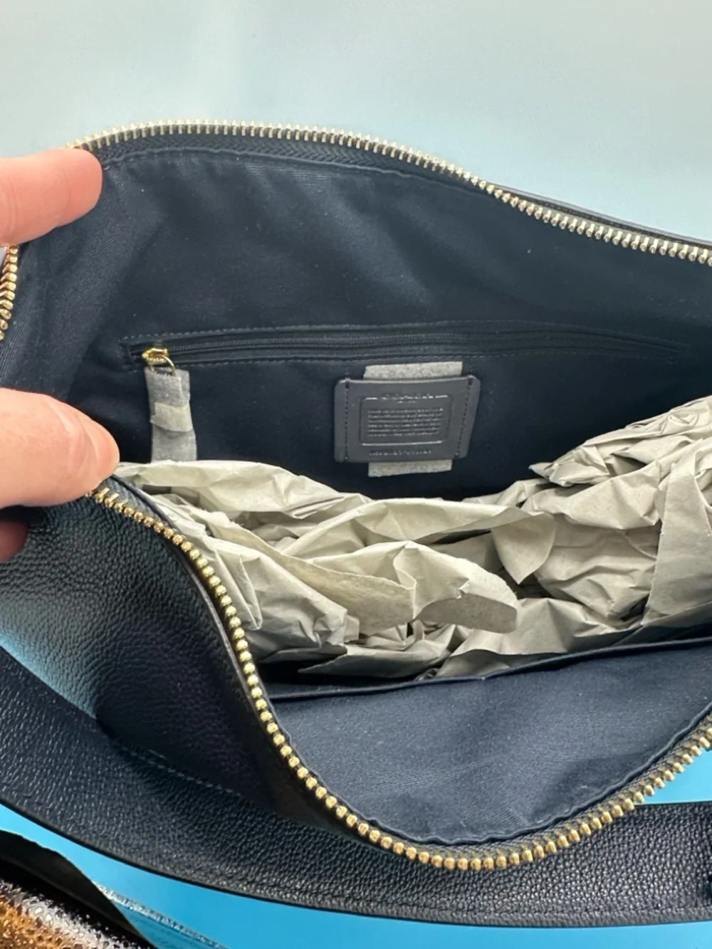 NEW! COACH Skylar Pebbled Leather Hobo Bag in Midnight. New with tags.